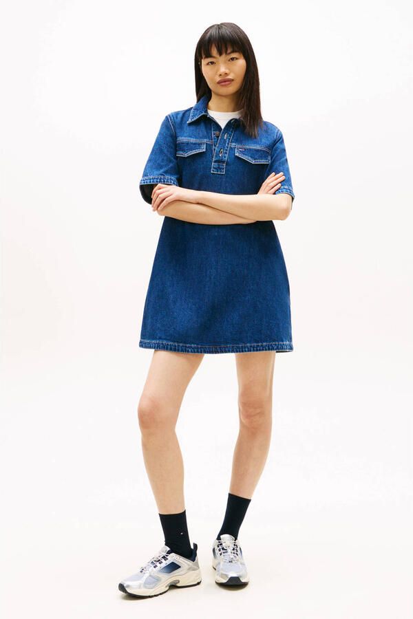 Tommy Jeans denim spijkerjurk medium blue denim