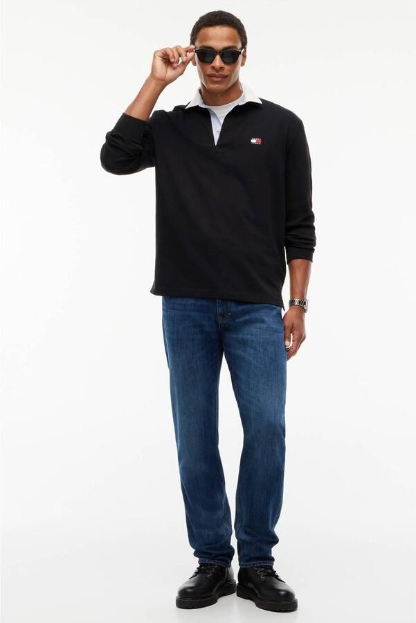 Tommy Jeans ESS BADGE RUGBY relaxed fit polo zwart - Foto 3