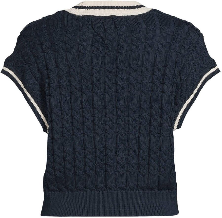 Tommy Jeans gebreide top met kabels marineblauw