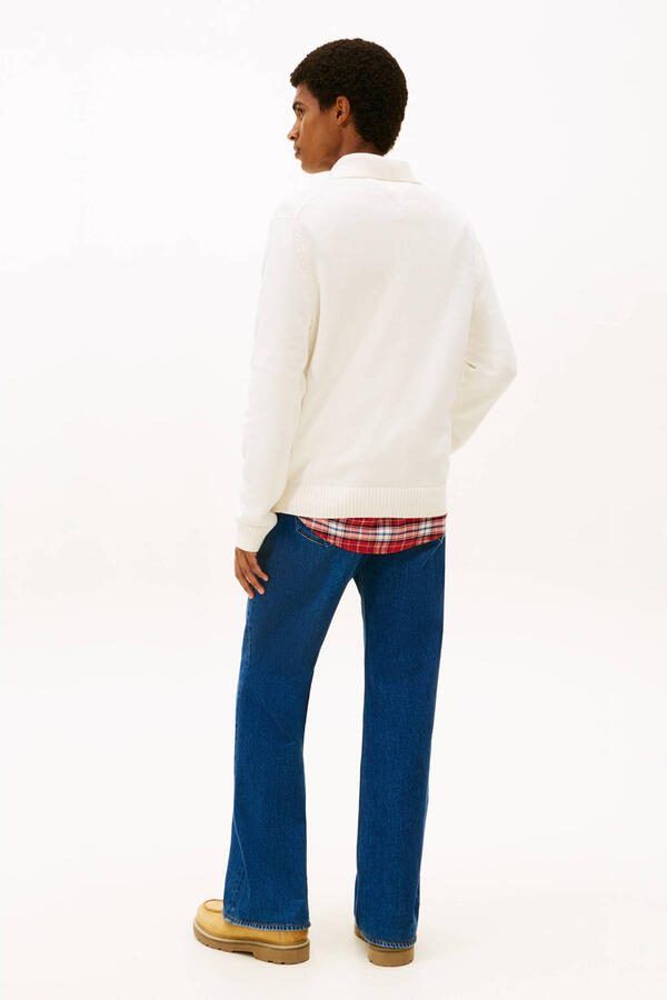 TOMMY JEANS Heren Truien & Vesten Tjm Slim Essential Polo Swtr Ext Gebroken Wit - Foto 6
