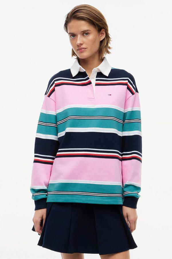 Tommy Jeans Rugbyshirt in relaxed fit van puur katoen