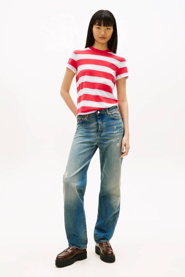 Tommy Jeans gestreepte T-shirt rood - Foto 3