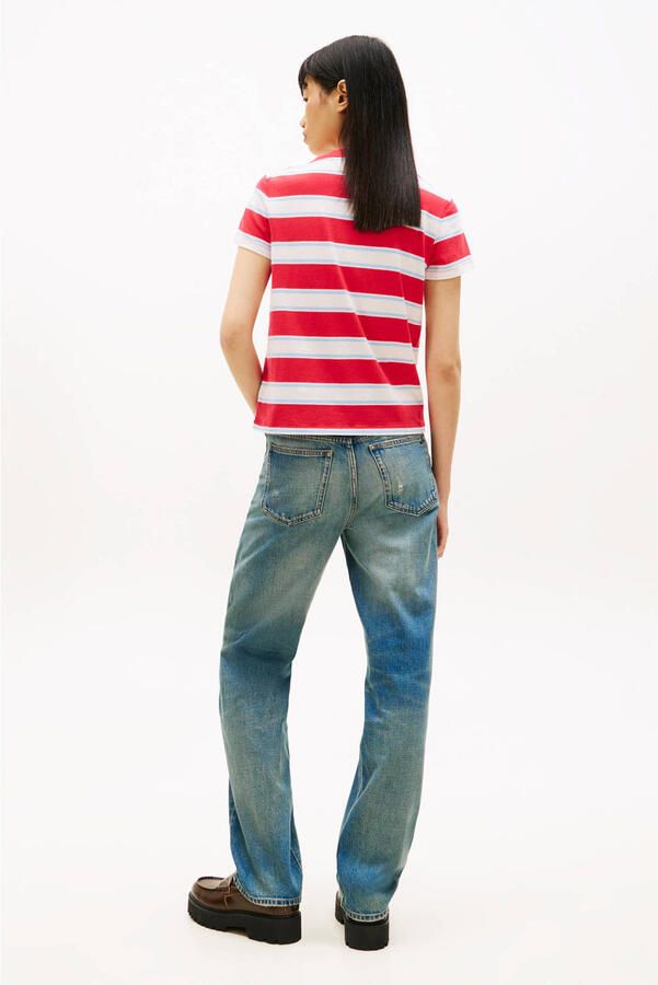 Tommy Jeans gestreepte T-shirt rood - Foto 2