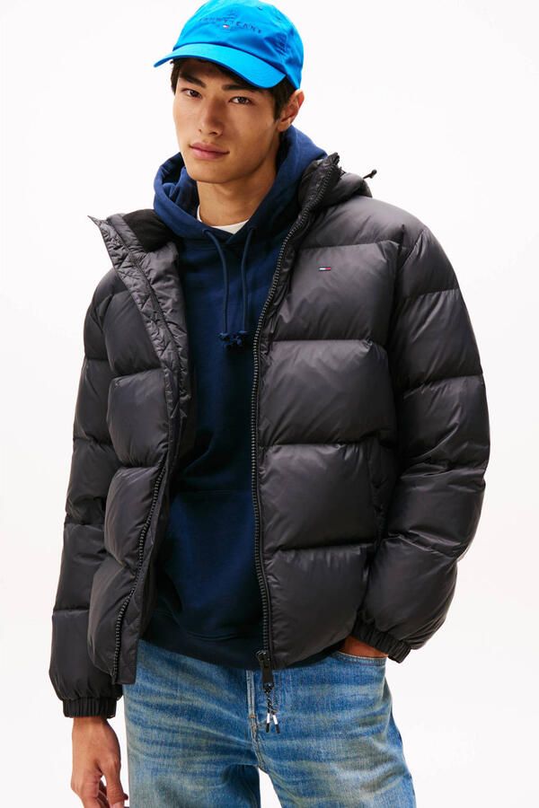 TOMMY JEANS Gewatteerde jas TJM ESSENTIAL DOWN JACKET EXT Winterjas Outdoorjas Gevoerd 2 in 1 jas afneembare capuchon