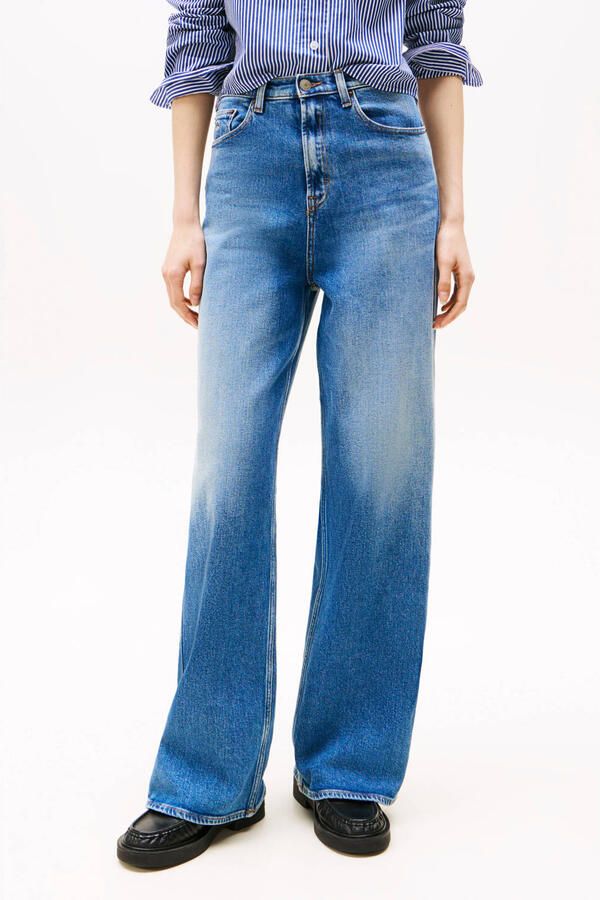 Tommy Jeans high waist wide leg jeans dark blue denim