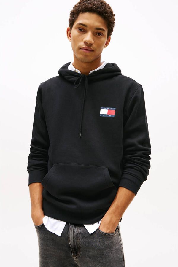 TOMMY JEANS Sweatshirt TJM REG ESSENTIAL FLAG HOOD EXT met bedrukte merklogo op borsthoogte - Foto 3