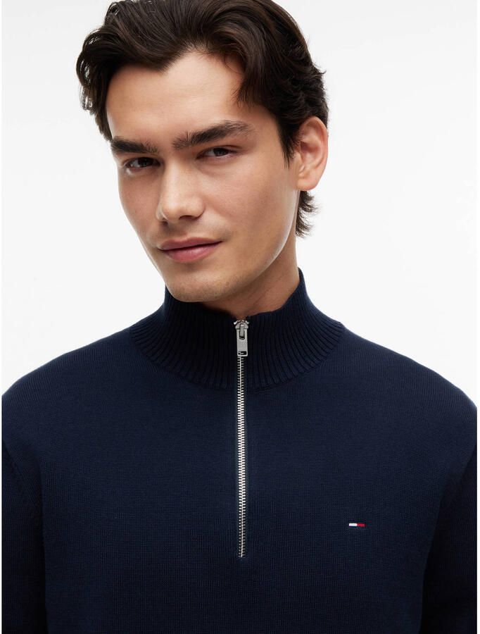 TOMMY JEANS Heren Truien & Vesten Tjm Slm Ess Light ¼ Zip Swtr Ext Donkerblauw - Foto 6