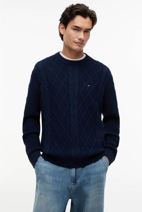 Tommy Jeans Regular fit pullover van puur katoen met gestikt logo