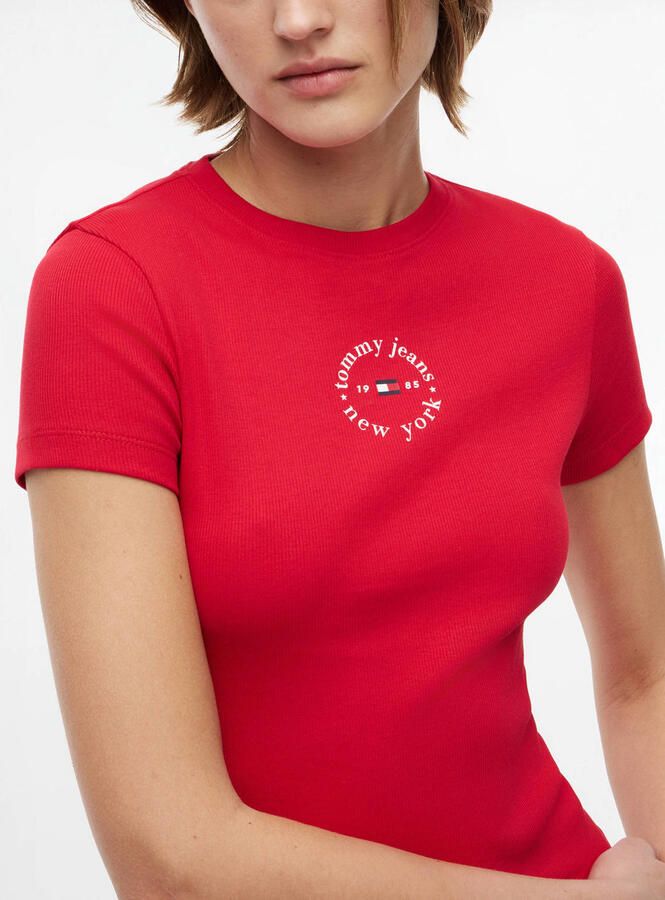 Tommy Jeans katoenen top met print rood - Foto 2