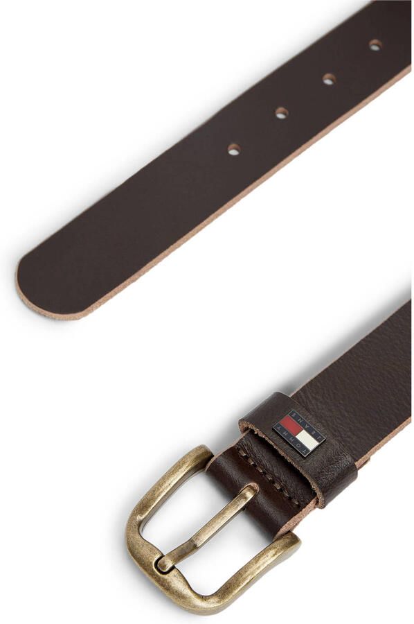 Tommy Jeans leren riem TJM Otis donkebruin - Foto 2