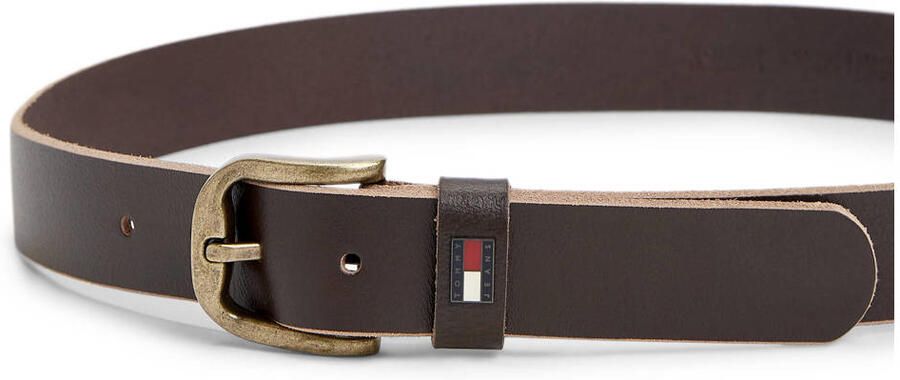 Tommy Jeans leren riem TJM Otis donkebruin - Foto 3