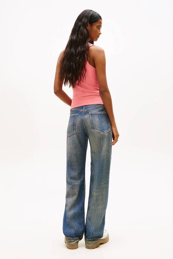Tommy Jeans mouwloze top zalm rib gebreid - Foto 2