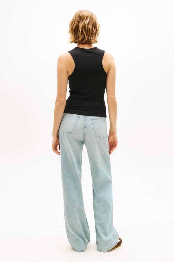 Tommy Jeans mouwloze top zwart rib gebreid - Foto 3