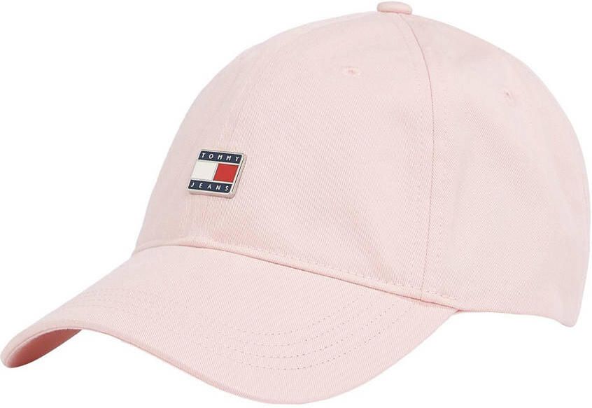 Tommy Jeans Pu katoen Heritage Plaque Cap Pink Dames - Foto 3