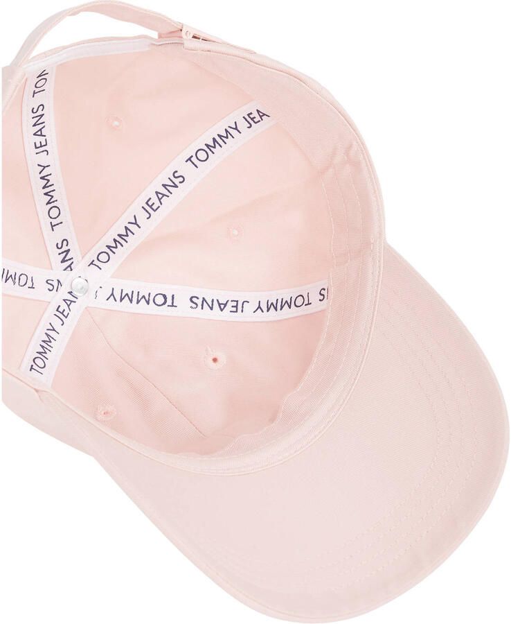 Tommy Jeans Pu katoen Heritage Plaque Cap Pink Dames