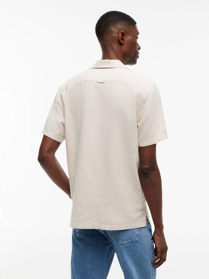 Tommy Jeans regular casual overhemd met linnen ecru - Foto 3