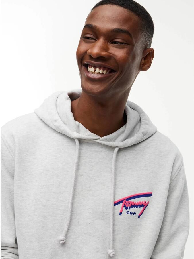 Tommy Jeans regular fit hoodie met logo grijs - Foto 2
