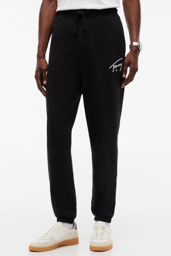 Tommy Jeans regular fit joggingbroek met logo zwart