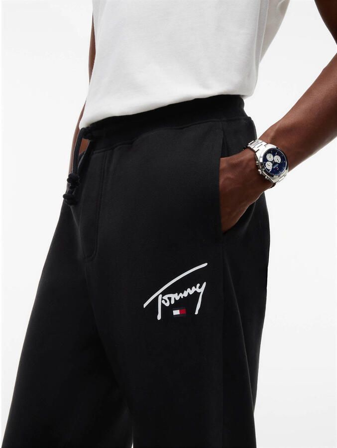 Tommy Jeans regular fit joggingbroek met logo zwart - Foto 2