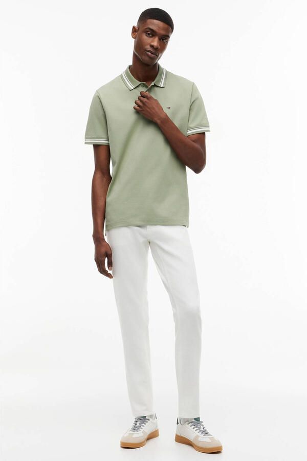 Tommy Jeans regular fit polo met geribde boorden groen - Foto 2