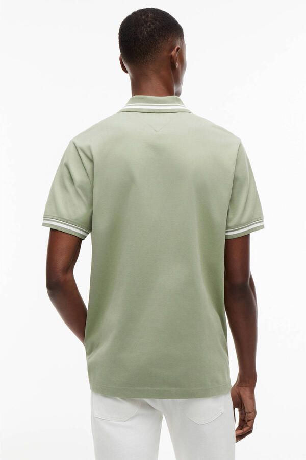 Tommy Jeans regular fit polo met geribde boorden groen - Foto 3