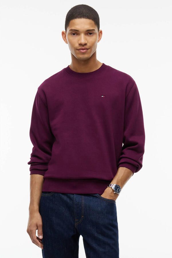 Tommy Jeans Regular fit sweatshirt van katoenmix met logostitching