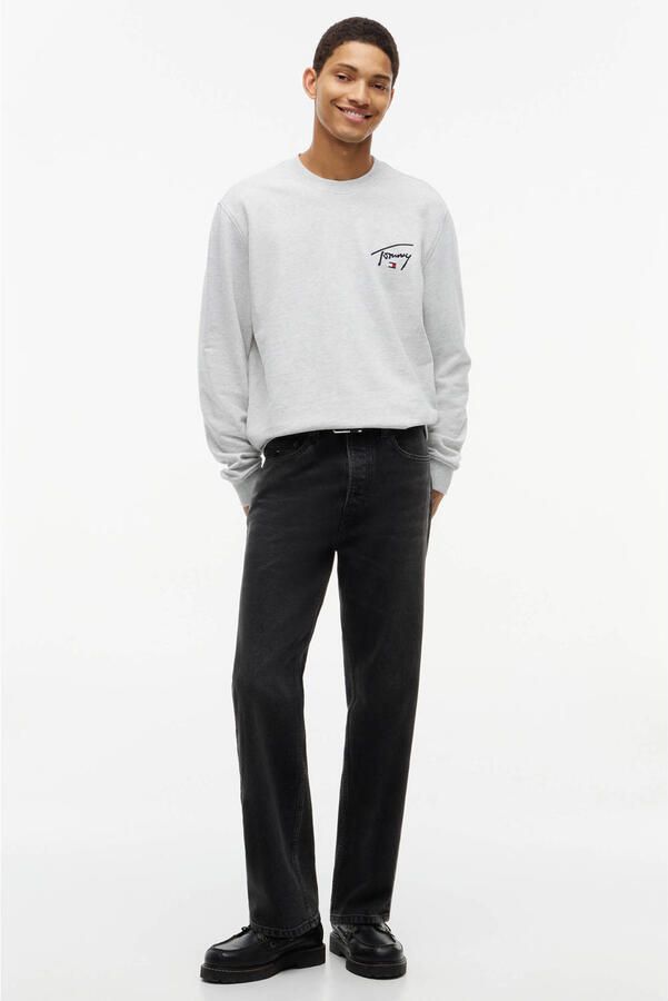 Tommy Jeans regular fit sweater met logo lichtgrijs - Foto 2