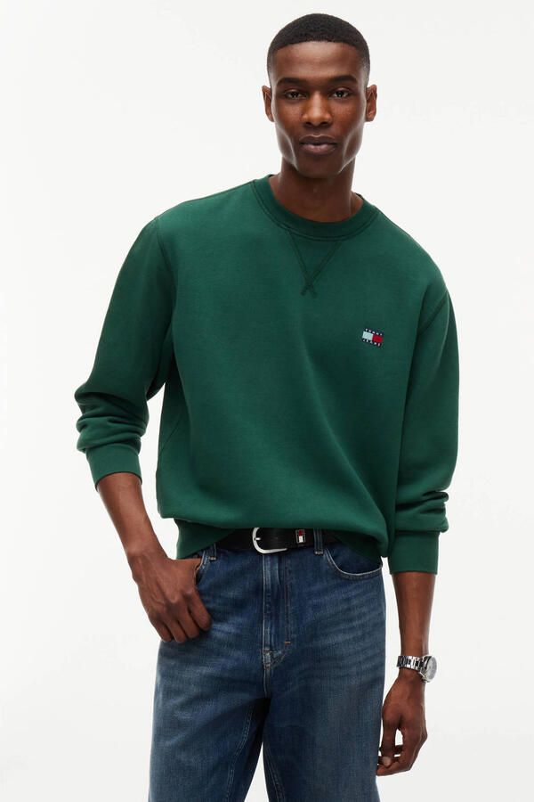 Tommy Jeans regular fit sweater velvet green