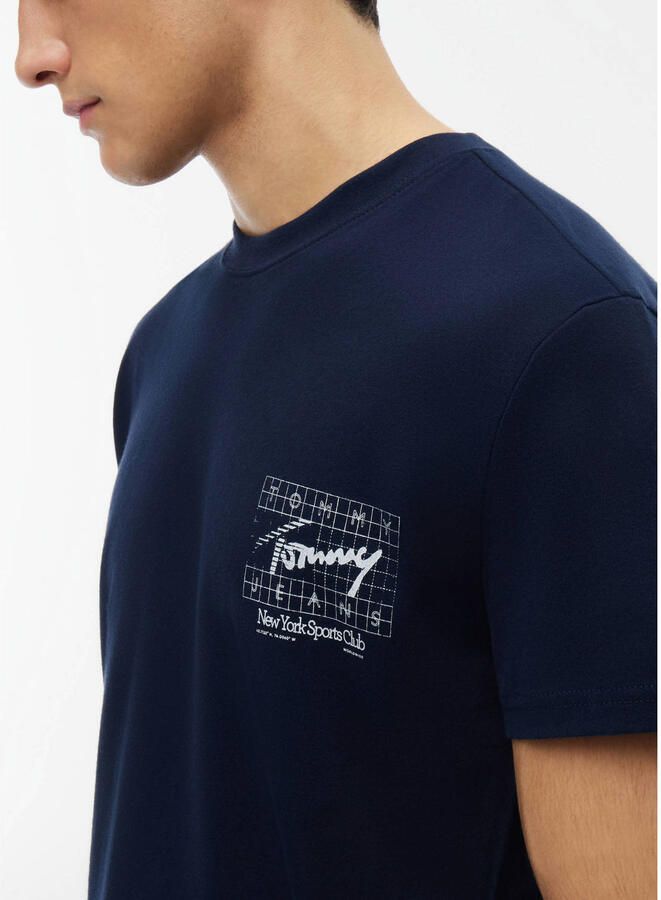 TOMMY JEANS Heren Polo's & T-shirts Tjm Reg Sign Flag Ss Tee Ext Donkerblauw - Foto 6
