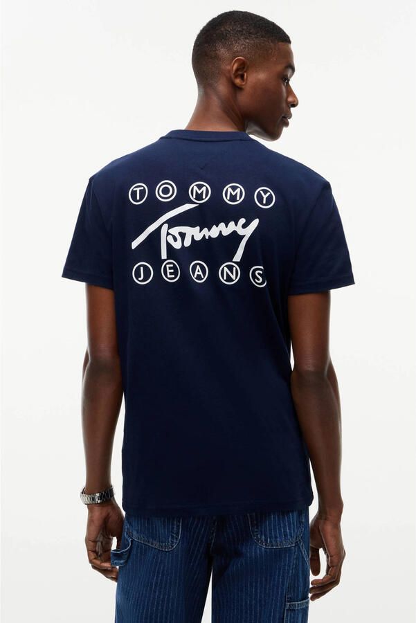 Tommy Jeans regular fit T-shirt met backprint donkerblauw - Foto 3