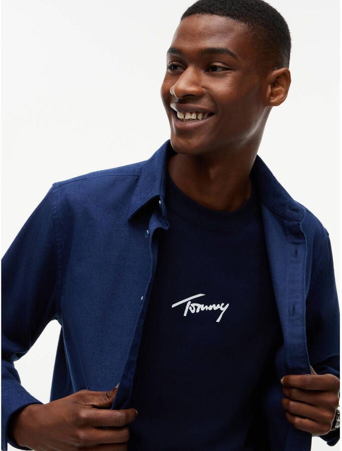 Tommy Jeans regular fit T-shirt met backprint donkerblauw - Foto 2