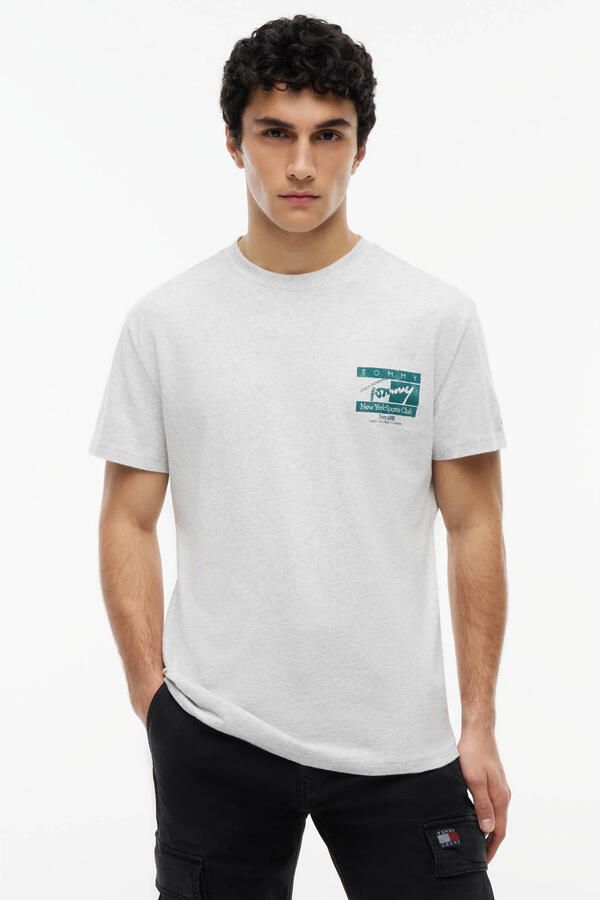 TOMMY JEANS Heren Polo's & T-shirts Tjm Reg Sign Flag Ss Tee Ext Lichtgrijs - Foto 5