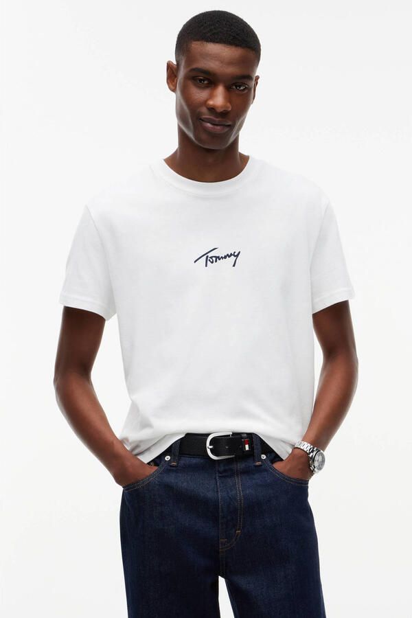 Tommy Jeans regular fit T-shirt met backprint wit