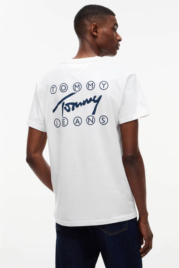 Tommy Jeans regular fit T-shirt met backprint wit - Foto 3