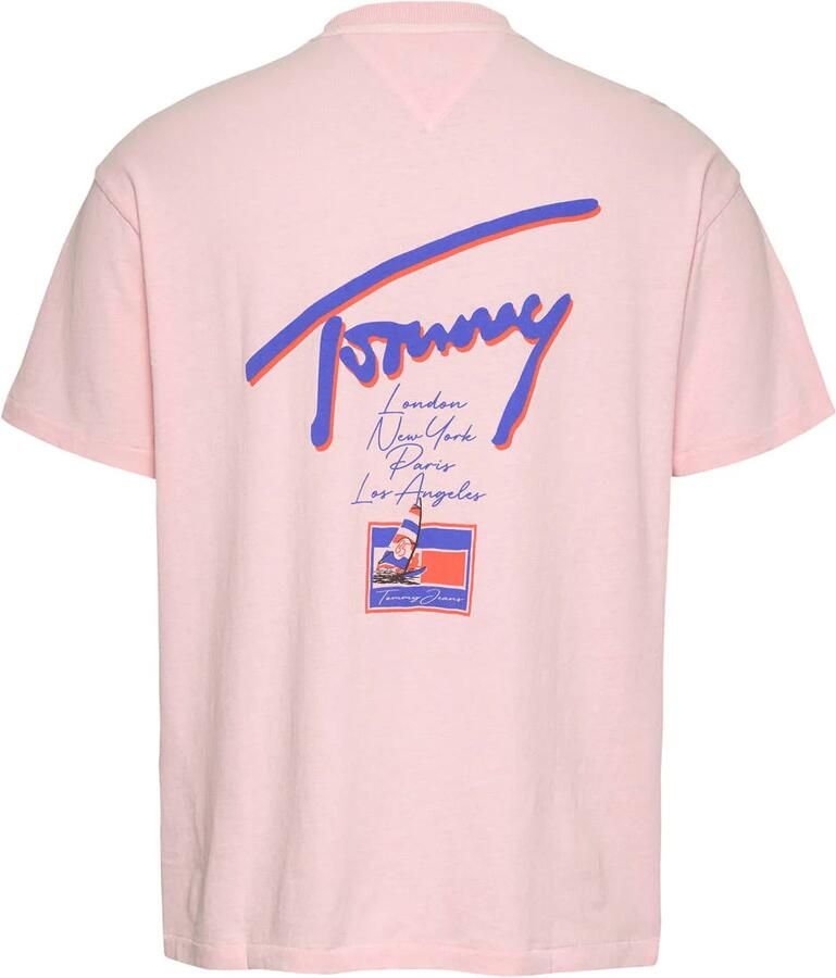 Tommy Jeans T-shirt Korte Mouw Faded Graphic Relaxed T-Shirt Pink