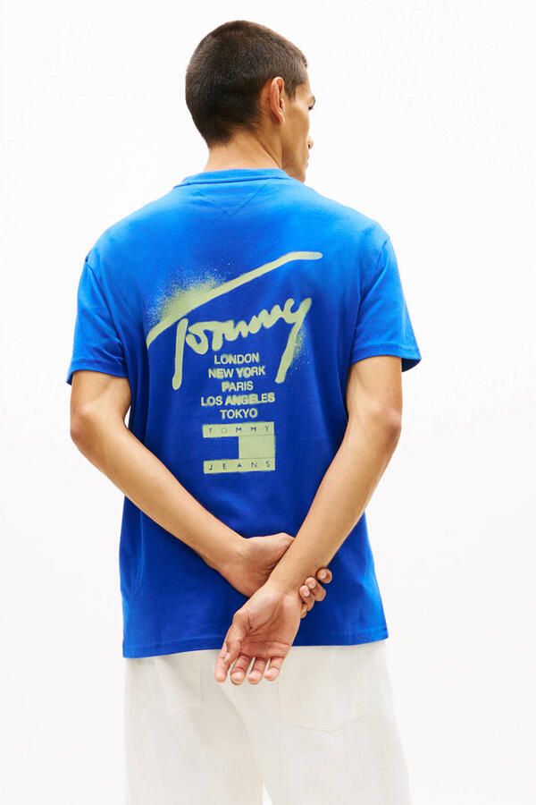 Tommy Jeans regular T-shirt met backprint blauw - Foto 2