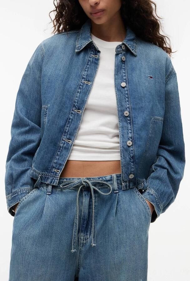 Tommy Jeans wide leg broek van mix van katoen en linnen - Foto 2