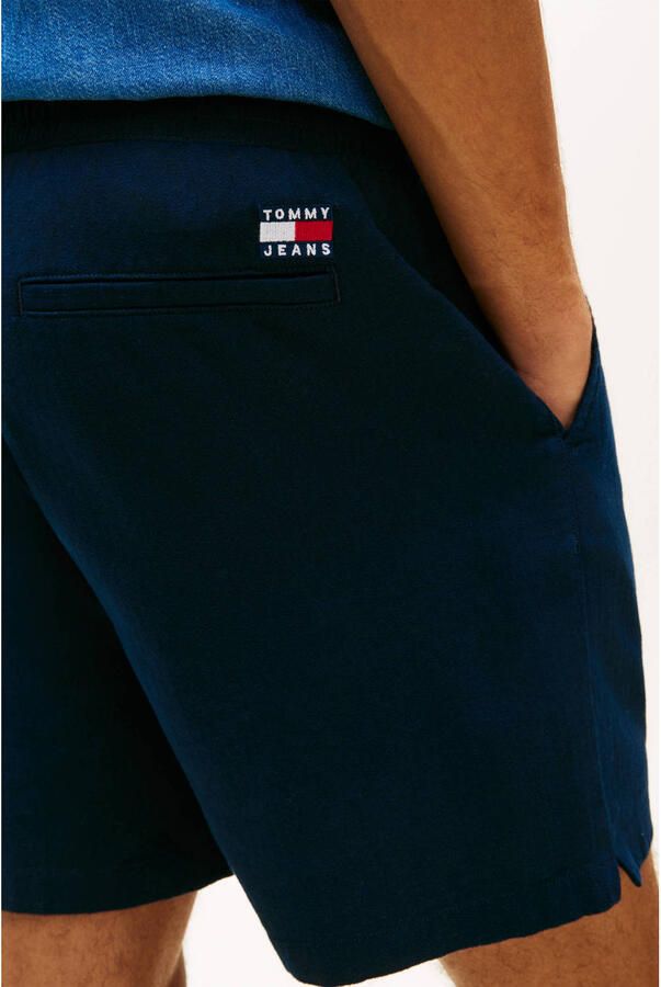 Tommy Jeans relaxed casual short met linnen donkerblauw - Foto 2