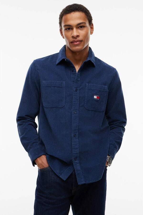 Tommy Jeans Regular fit corduroy overhemd met logopatch