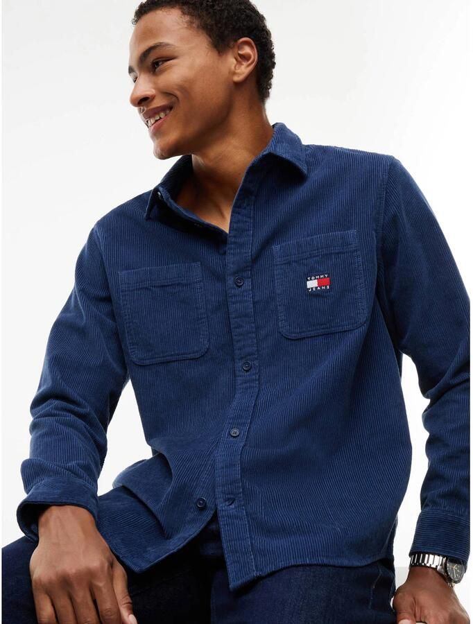 Tommy Jeans Regular fit corduroy overhemd met logopatch - Foto 2
