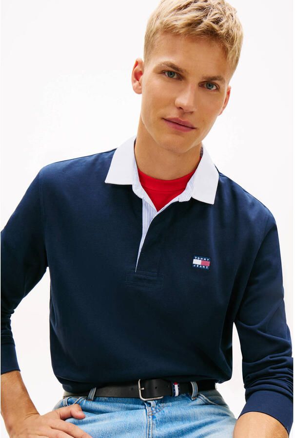 Tommy Jeans relaxed polo donkerblauw