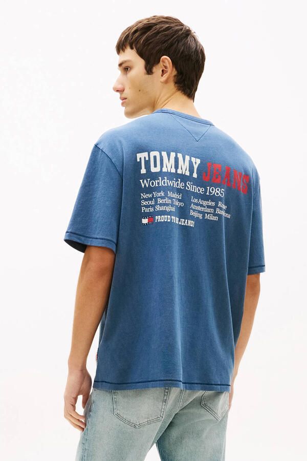 Tommy Jeans relaxed T-shirt met backprint donkerblauw - Foto 2