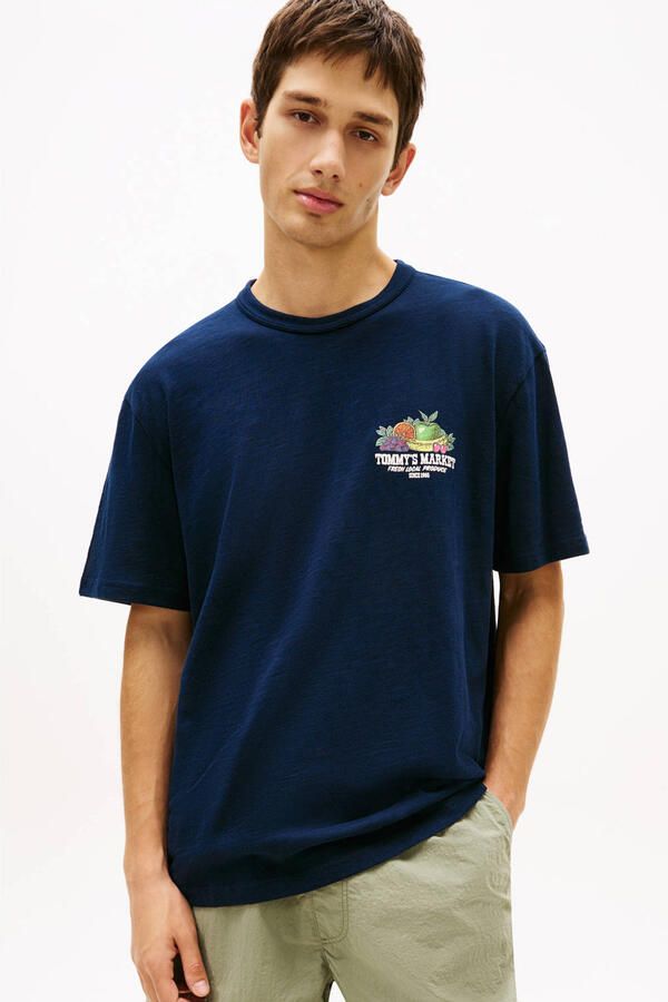 Tommy Jeans relaxed T-shirt met backprint donkerblauw