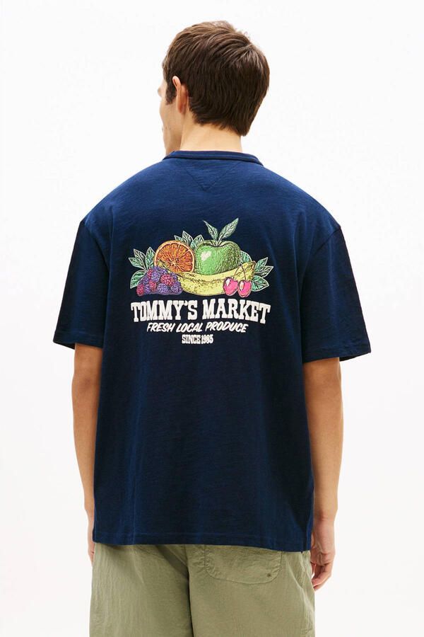 Tommy Jeans relaxed T-shirt met backprint donkerblauw - Foto 2