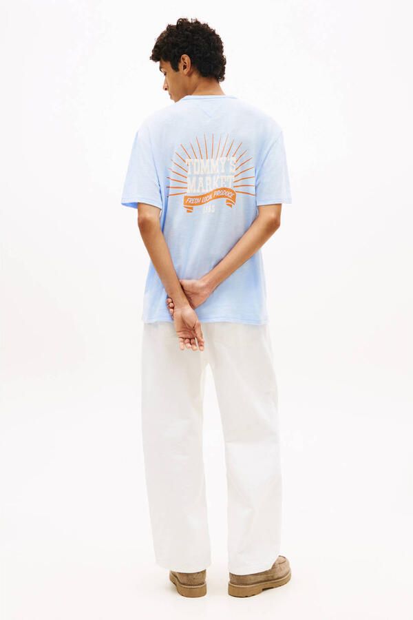 Tommy Jeans relaxed T-shirt met backprint lichtblauw - Foto 3
