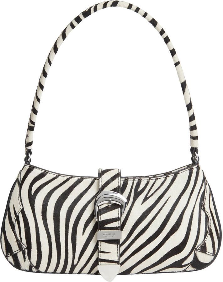 Tommy Jeans schoudertas TJW Cool met zebraprint ecru zwart