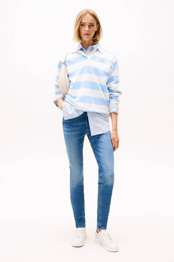 TOMMY JEANS Skinny fit Jeans SYLVIA HR SSKN CG4 met logo badge en label vlaggen