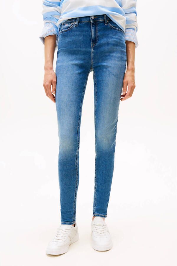 TOMMY JEANS Skinny fit Jeans SYLVIA HR SSKN CG4 met logo badge en label vlaggen