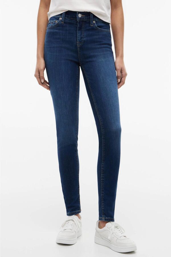 Tommy Jeans Donker Denim Skinny Katoen Stretch Jeans Blue Dames
