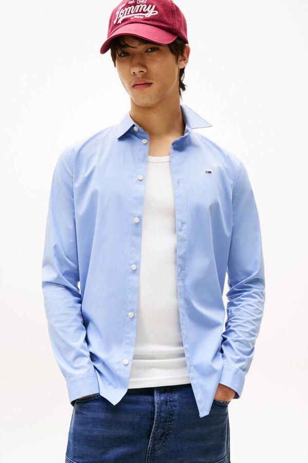 TOMMY JEANS Overhemd met lange mouwen Sabim Stretch Hemd Shirt Stretch shirt premium slim fit met elastaan - Foto 4